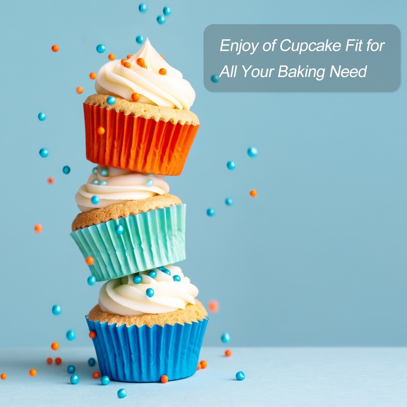 100 Count Cupcake Liners Cupcake Cups Standard Size, Colored Rhombus gallery