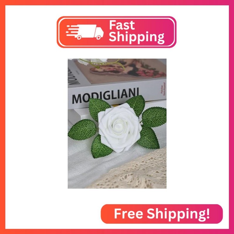 Alifst 25pcs Artificial Flower，Real Touch Artificial Foam Roses Decoration DIY f gallery