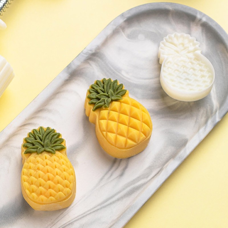 50g Plastic Material Mooncake Moulds DIY Mooncake Stamps Cute Pineapple Shaped gallery