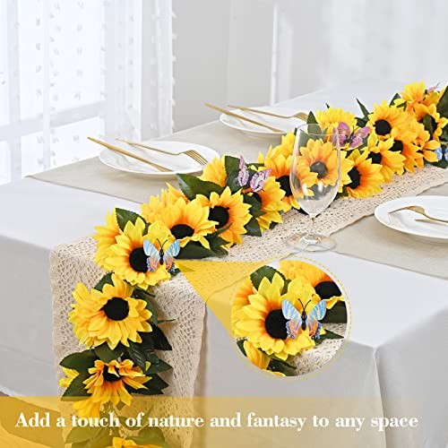 2 Pack Artificial Sunflower Garland Decor, Sunflower Vines Hanging 2 Pc Yellow gallery
