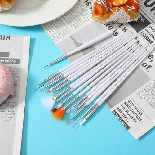 JJUNW 15 PCS Cake Decorating Brushes, Sugar Cookie Decorating Brushes Kit White gallery