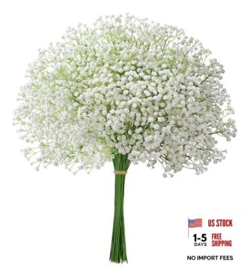 Babys Breath Artificial Flowers, 30 pcs White Flowers Baby Breath-white