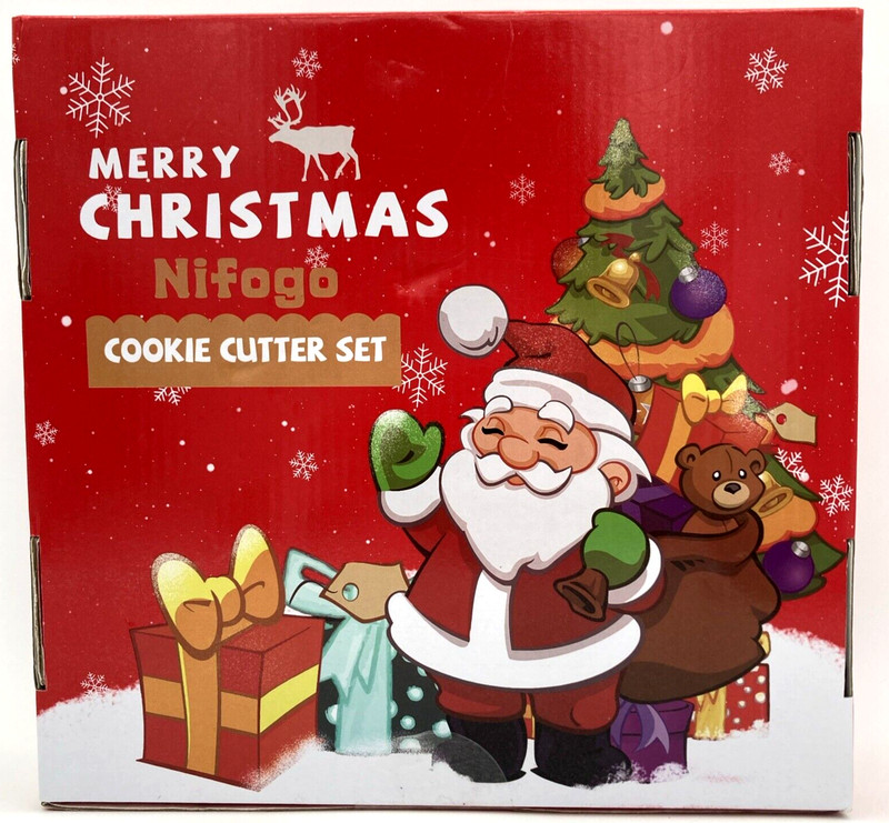 Christmas Cookie Cutter Set 23 Pcs Different Sizes & Shapes Santa Tree Stocking