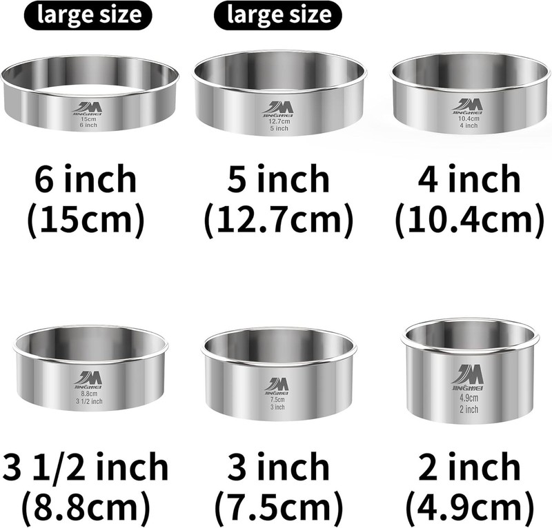 M JNGMEI 6-Piece Stainless Steel Cookie Cutter Set (2-6 Inches) – Durable & Safe gallery
