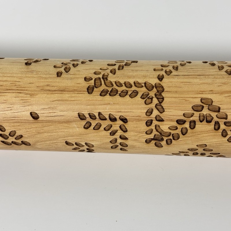 Hearth & Hand Textured "Snowflake" Wooden Rolling Pin Cookie Pie Crust Baking gallery