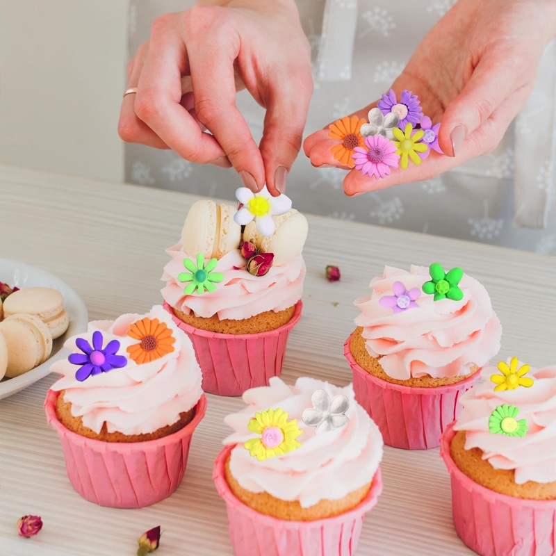 5Pcs Flower Silicone Mold, Mini Flower Fondant Chocolate Silicone Molds for B... gallery