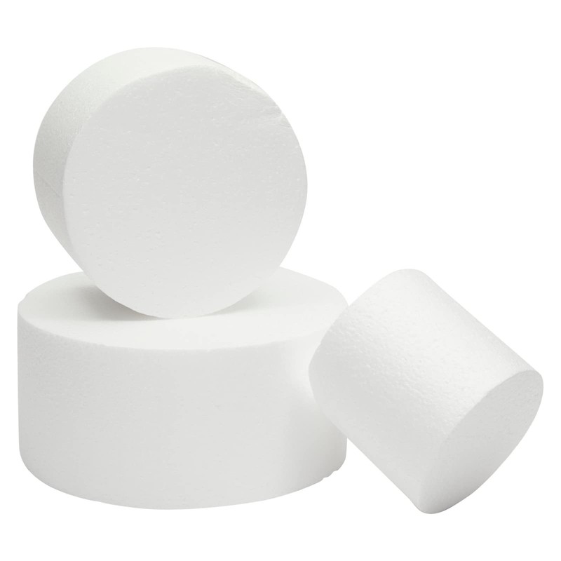 Fake Cake Dummy Set - 10.8 in Tall, 3-Tier Round White Foam - for Fake Birthd... gallery