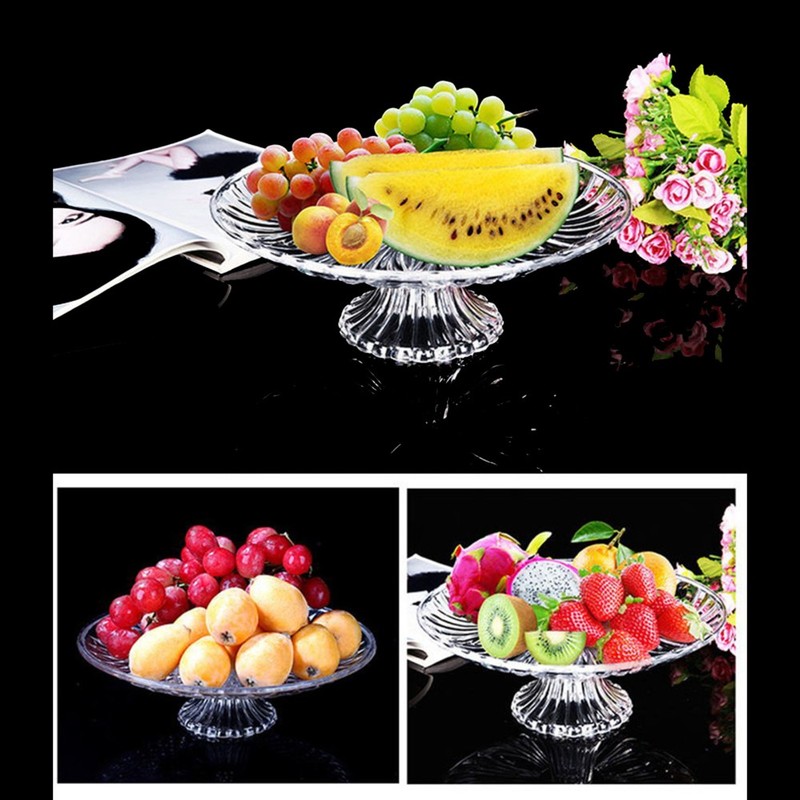 Clear Crystal Cake Serving Tray Fruit Plate Acrylic Dessert Display Stand Holder gallery