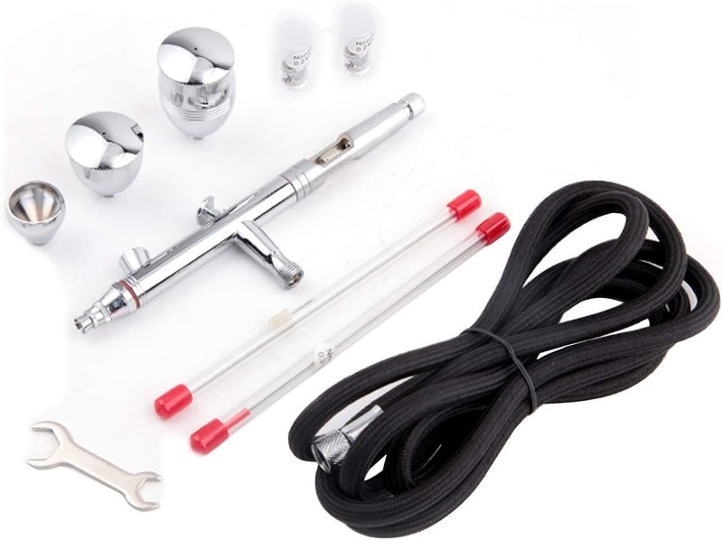 Timbertech Multi-Purpose Airbrush Set, AG-183K Dual-Action Gravity Feed Black