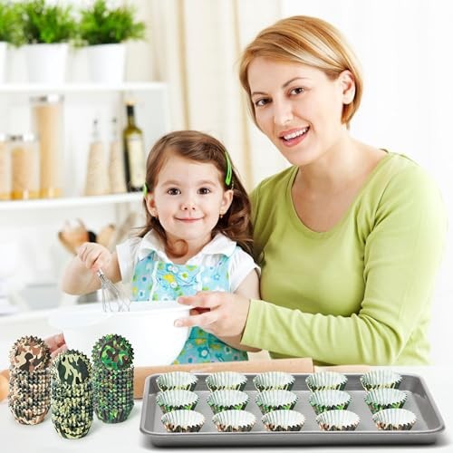 Mini Cupcake Liners - 600pcsuflage Baking Cups Muffin Paper Wrappers, Camo gallery
