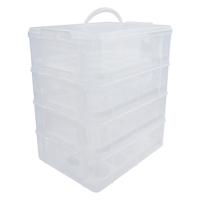 4 Tier Cupcake Carrier For Party Transport 48 Cupcake Holder Cake Box gallery