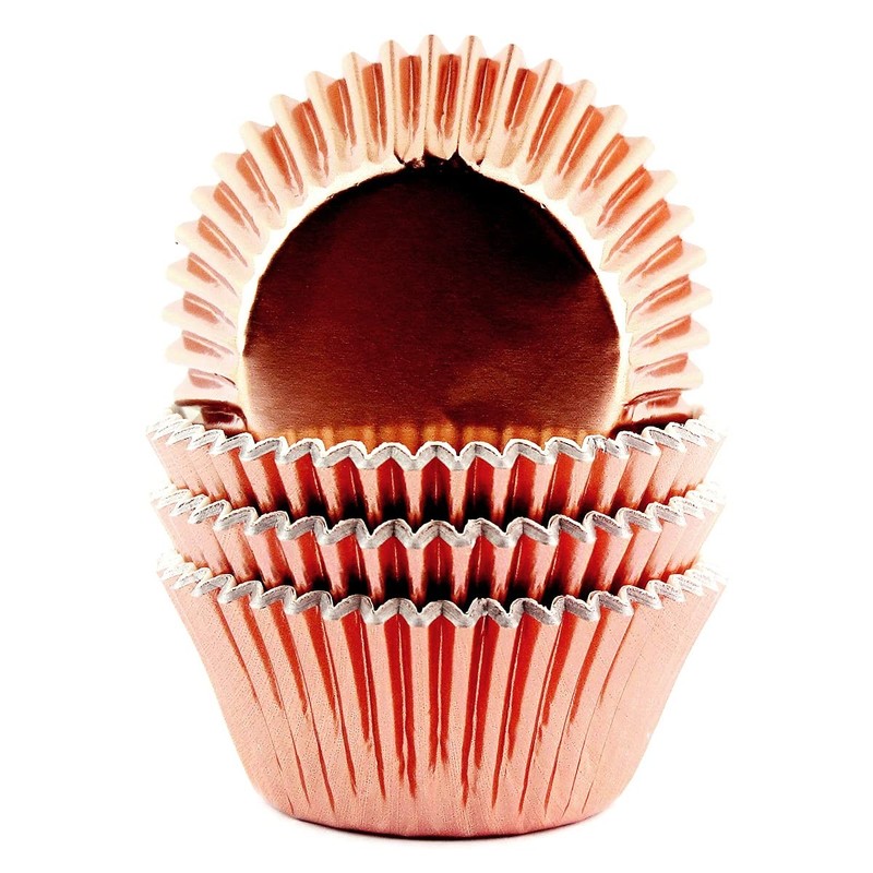 Eoonfirst Foil Cupcake Liners Standard Baking Cups 100 Pcs (Rose Gold)