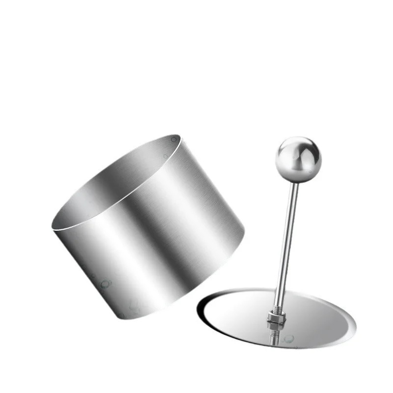 Round Stainless Steel Rices Ball Mold with Pusher Cake Mousse Ring Tools Easy De gallery