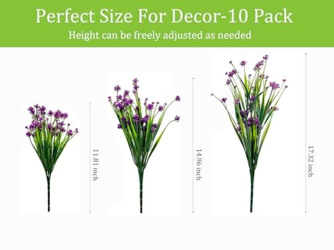 10 Bundles Outdoor Artificial Faux Flowers UV Resistant No Fade Fake Fuchsia gallery