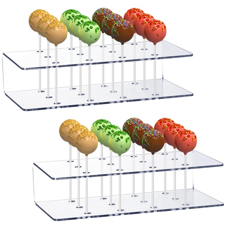 Cake Pop Stand 12 Holes Clear Acrylic Lollipop Display Holder for Weddings Bi…