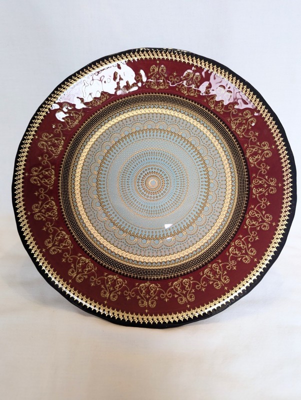 Handmade Turkish Cake Stand Reverse Painted