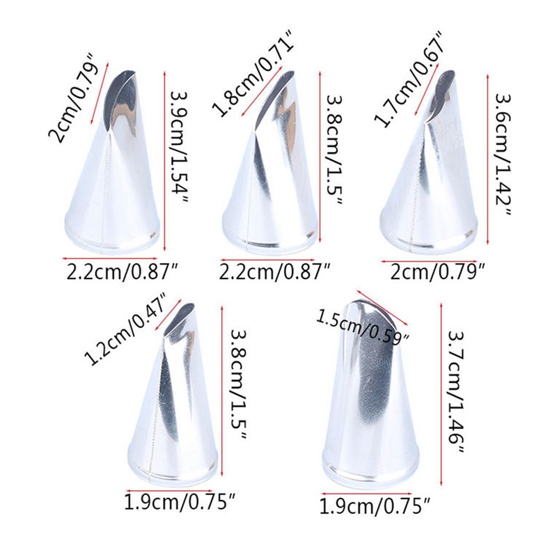 5Pcs Stainless Steel Frosting Tip Set DIY Craft Flower Rose Icing Piping Nozzles gallery