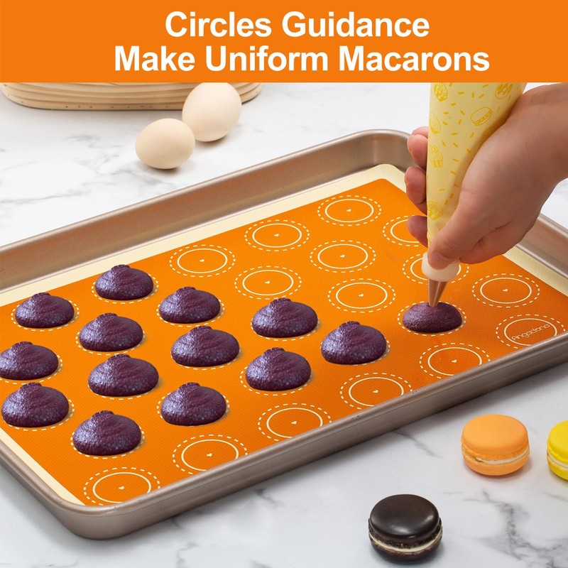 Macaron Silicone Baking Mats Kit, Best Japan Silicone, Easy 16.5 X 11.6 IN gallery