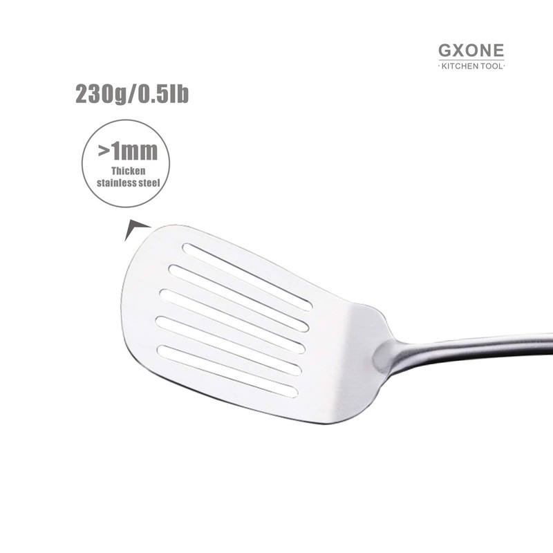 Metal Spatula,304 Stainless Steel Wok Spatula with Heat Resistant Wooden Hand... gallery
