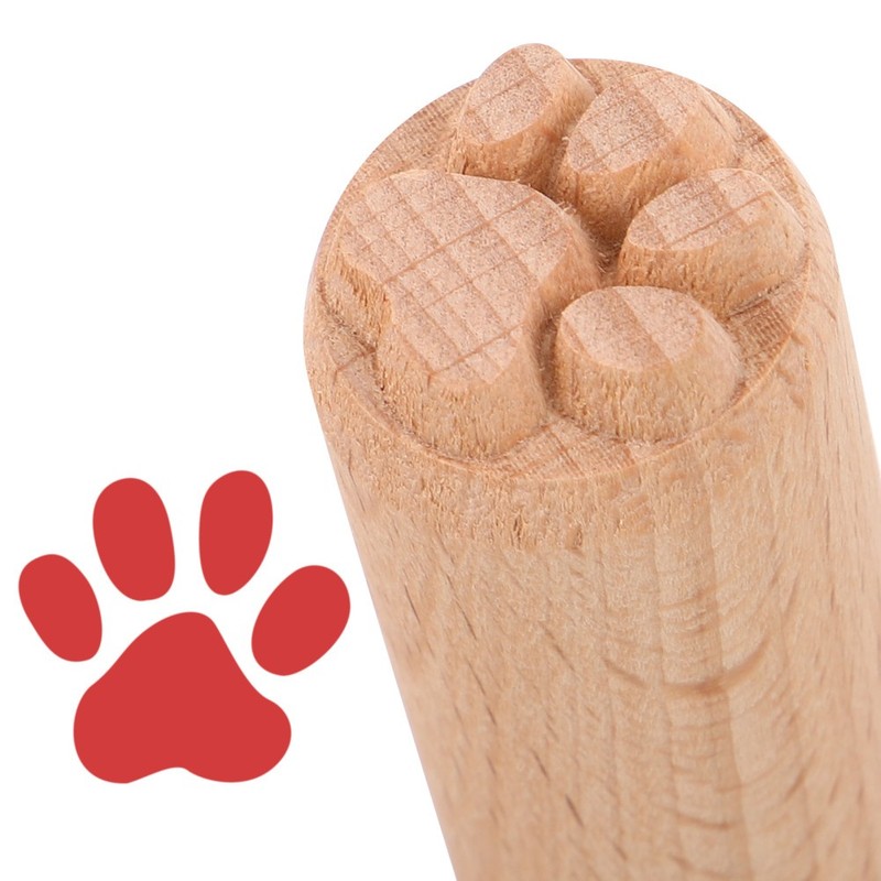 2Pcs Wooden Animal Paw Print Stamps for Baking Mooncake Dough Press Tools gallery