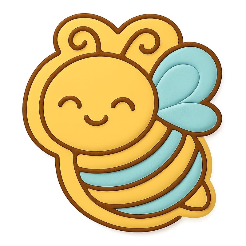 Smiling Chibi Honey Bee Cookie Cutter & Stamp - 4x3.2 gallery