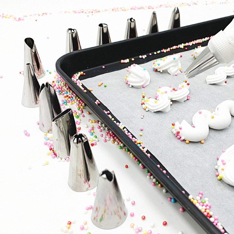 Piping Bags and Tips, Cake Piping Bags and Tips Suitable for Beginners Included gallery