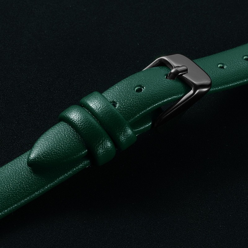 Genuine Leather Strap 12mm for Green/Black Watch with Buckle gallery