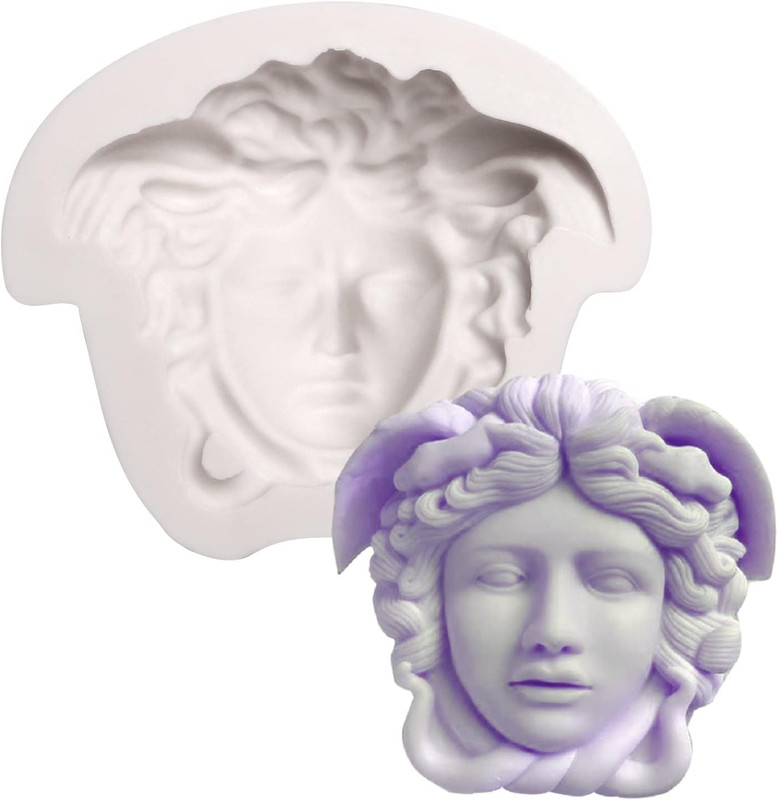 Medusa Fondant Silicone Mold, Mythology Goddess Chocolate Baking Mold, Cartoon H