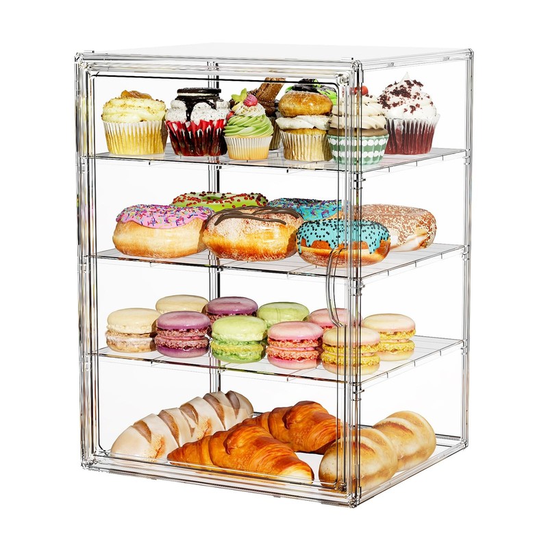 MSHOMELY 4 Tier Cupcake Stand Acrylic Cardboard Large, XXL-1 Pack-4 Layer