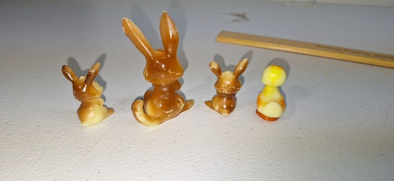 4 Vtg Celluloid Plastic Wilton Bunnies And Duck Easter Cake Toppers gallery