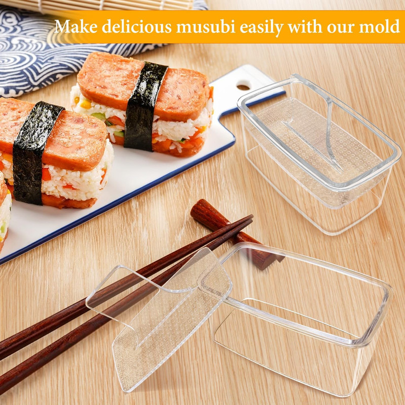 2PCS Clear Musubi Press Mold, Non-Stick Musubi Maker, Bpa-Free Onigiri Mold gallery