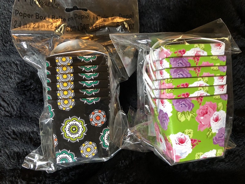 Mini Paper boxes with handles (2.4”x2.4”) (2pks)