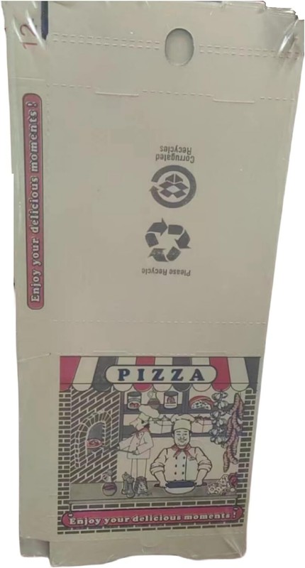 10 x 10 12 x 12 14 x 14 16 x 16 18 x 18 H 2" White Pizza Boxes with Design 50 Pk gallery