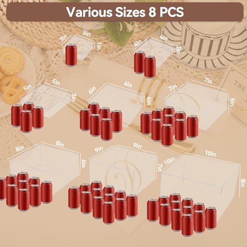 8 PCS Clear Buffet Risers Set - Large Acrylic Food Stands for Party & Dessert Di gallery