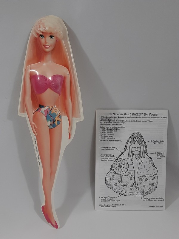 Wilton Beach Barbie Doll Cake Topper Decoration and Instructions 1995