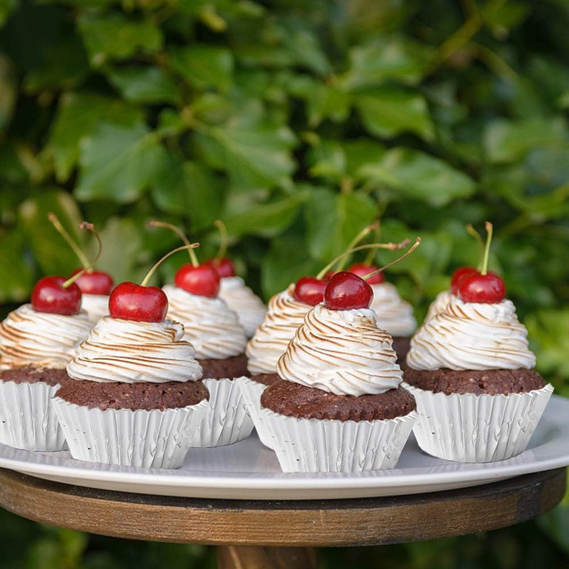 Cupcake Liners Silver, Standard Size Silver Foil Cupcake Liners Wrappers Metalli gallery