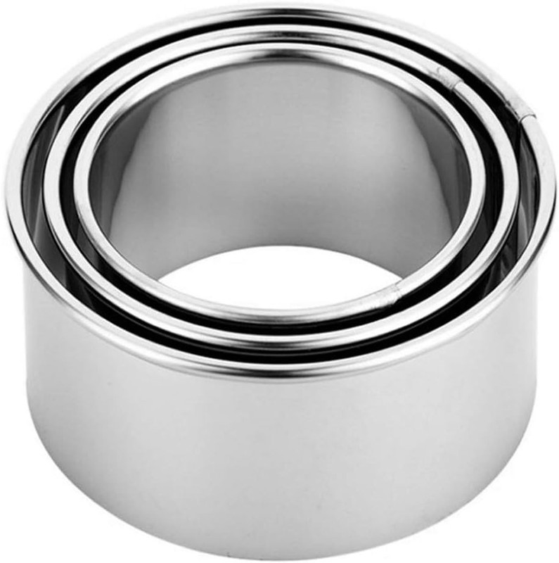 Elegant 3-Piece Round Edge Cookie Cutters - Ideal for Baking and Cooking gallery