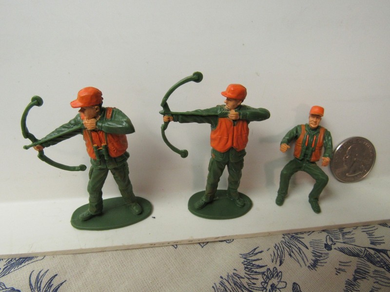 Lot of (3) Bow Hunter Cake Toppers / Plasitc Figures