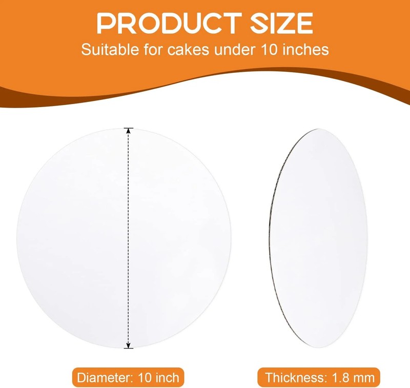 25-Packs Cake Boards 10 inch Round, White Cake Board Rounds, White Cake Circles gallery