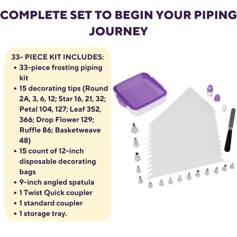 Wilton Decorating Essentials Frosting Piping Kit Storage Decorating Set 33 gallery