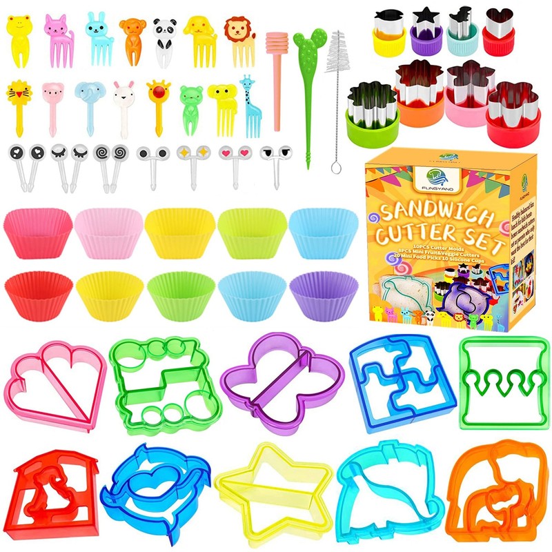 Sandwich Cutter Set, All in One Bento Box Complete Supplies and Accessories K…