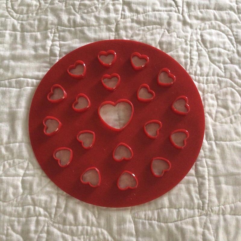 Fox Run Hearts Pie Top Crust Cutter Pastry Press Mold Cut-Outs Red Plastic 9½" gallery