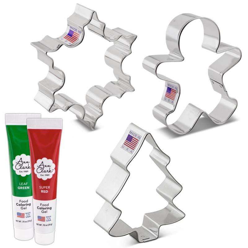 Christmas Cookie Cutters and Decorating 5-Pc. Set Made in USA by Ann Clark, S... gallery