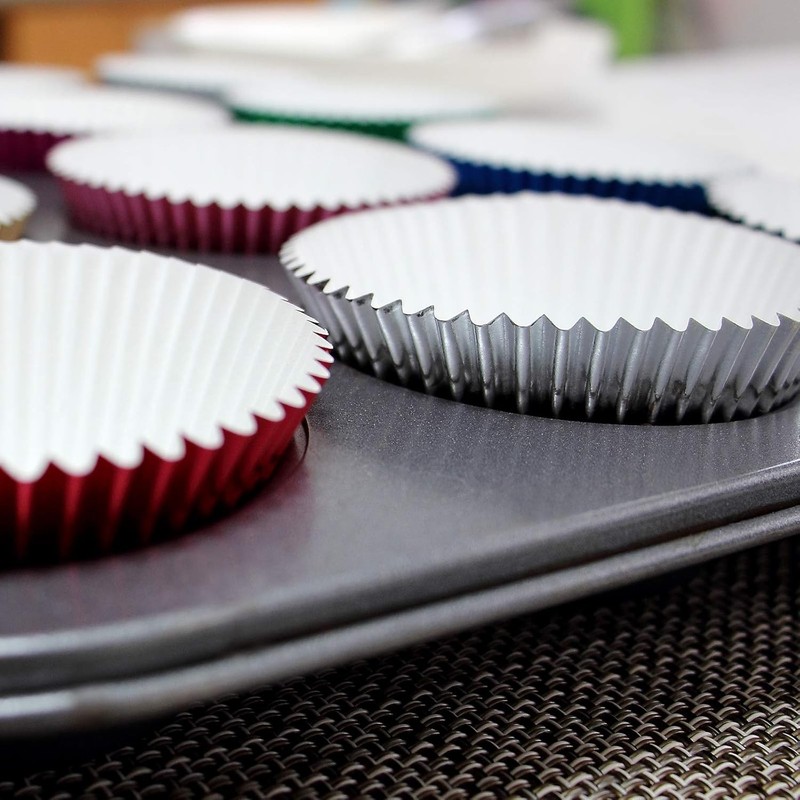 60g Paper Foil Cupcake Liners Standard Baking Cups 100 Pcs Non-Stick Navy Blue gallery