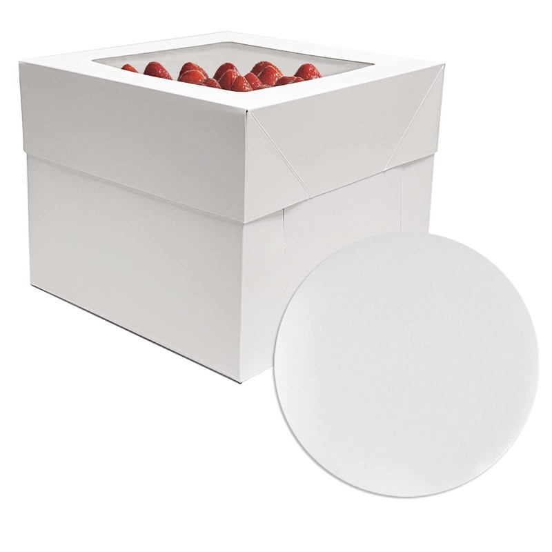 3 sets Cake Boxes 10x10x8 inches with Boards Bakery Boxes for Cakes
