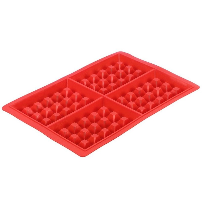 Silicone Waffle Pan Cake Baking Chocolate Baked Waffle Maker Mold Mould Tray Red