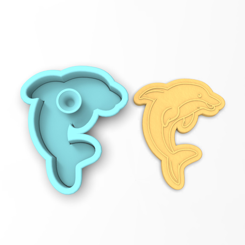 Dolphin Cookie Cutter & Stamp | Summer Beach Porpoise Ocean Waves Flipper Sea gallery