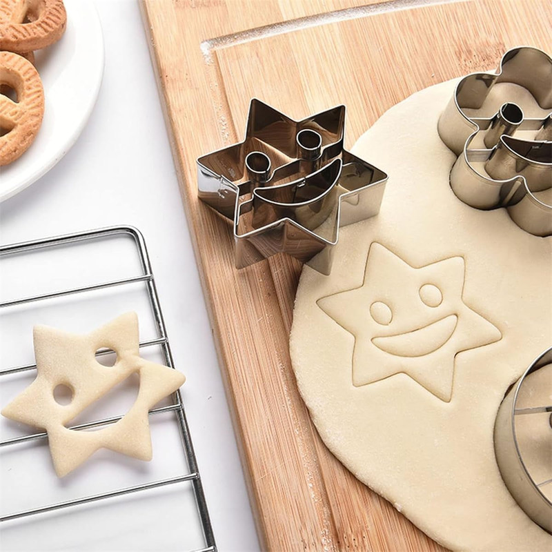 Smiley Face Stainless Steel Cookie Mold 3D Cake Mold,4 Pcs Cutters Diy Cookie gallery