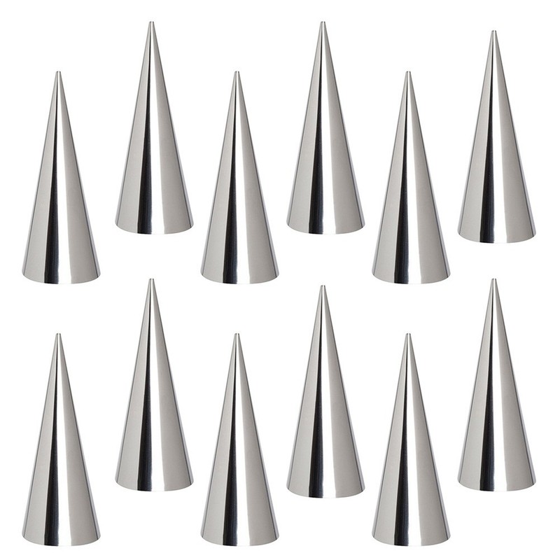 18Pcs Stainless Steel Reusable Croissant Tubes Baking Tool for Home Silver gallery