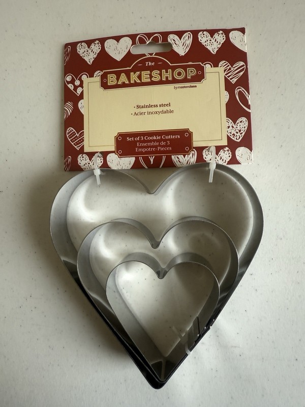 Cookie Cutters The Bakeshop by Master Class 3 Piece Set Heart Shape New gallery